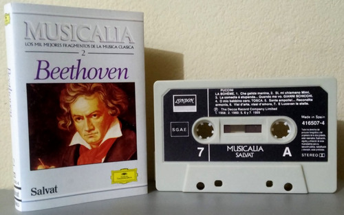 Casete Beethoven Musicalia Salvat España 1986