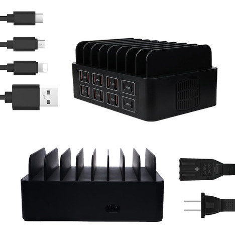 Cargador De Pared De 16 Puertos, 200 W (12 Puertos Usb + 4 P