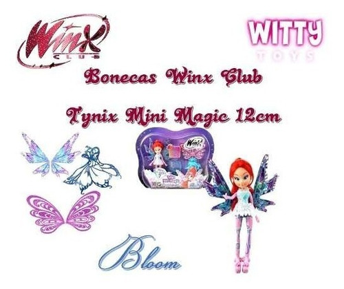 Kit 4 Boneca Winx Club Tynix Mini Magic Winx Bloom Winx Fada
