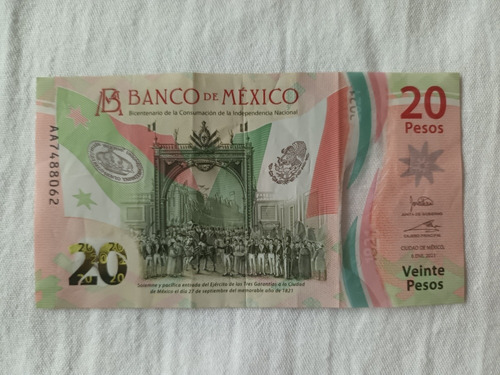 Billete 20 Pesos 2021, Coleccionable Por Errores Impresos.