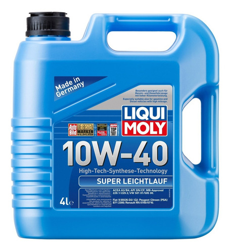 Aceite Liqui Moly Sintético Super Leichtlauf 10w-40 4l