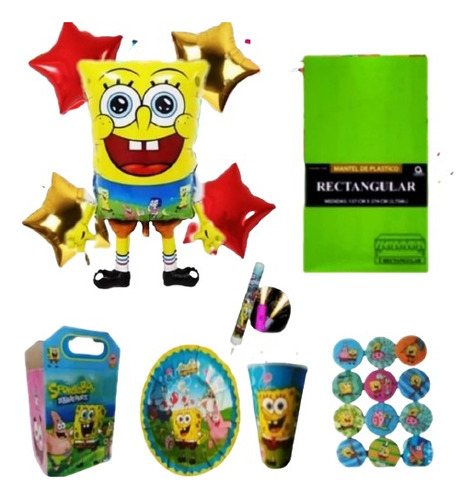 Bob Esponja Paq Fiesta Artículos 10 Niños