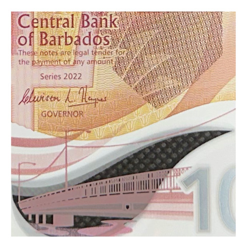Barbados - 10 Dólares -  Año 2022 - Vertical - Polimero