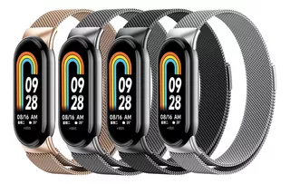 4 Pulseiras De Metal Para Xiaomi Mi Band 8 Smartwatch Reloj