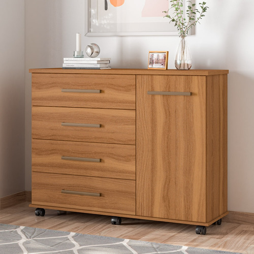 Cômoda Para Quarto 1 Porta 4 Gavetas Flora D02 Amendola Touc