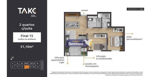 Imagem 11 de 30 de Apartamento Com 2 Dormitórios À Venda, 51 M² Por R$ 347.900,00 - Centro - Curitiba/pr - Ap2849