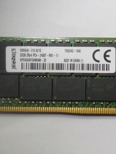 Memória Kingston Pc4-2400t 32gb Eccreg Ddr4 Hp24d4r7d4mam-32 (Usado)