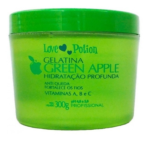 Love Potion Gelatina Green Apple Hidratação Profunda 300g