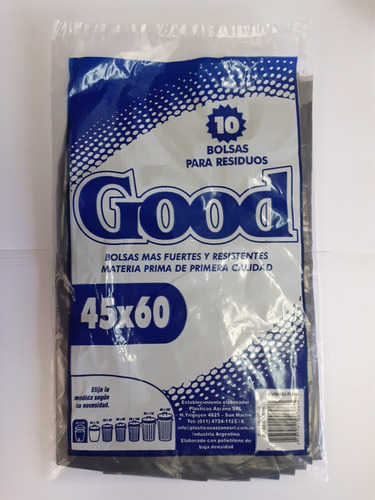 Imagen 1 de 1 de Good Bolsa De Residuos 45x60 10 Unidades