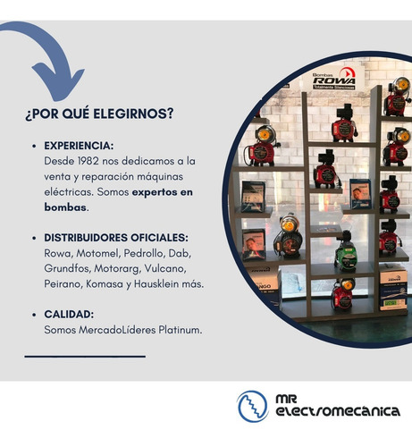 Bomba Rowa Mini Rw9 2 Baños + Ideal Calefón / Termotanque + Frente De Bronce