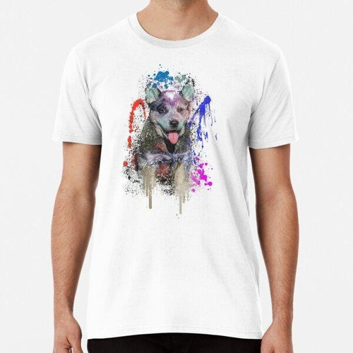 Remera Blue Heeler Dog Lovers Splash Art Diseño Algodon Prem