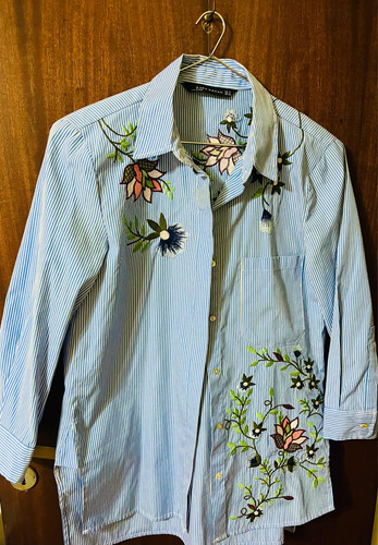 Camisa Zara Importada S Bordada