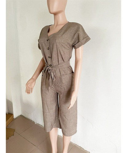 Dama Moda Casual Jumpsuit Con Bolsillo Jumpsuit Mujer