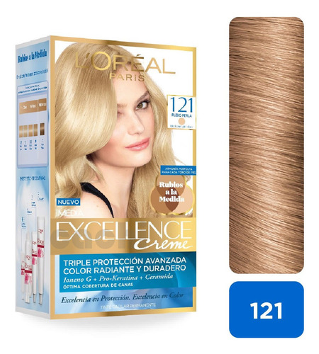 Tinta Loreal Excellence Creme 121 Rubio Perla Piel Clara