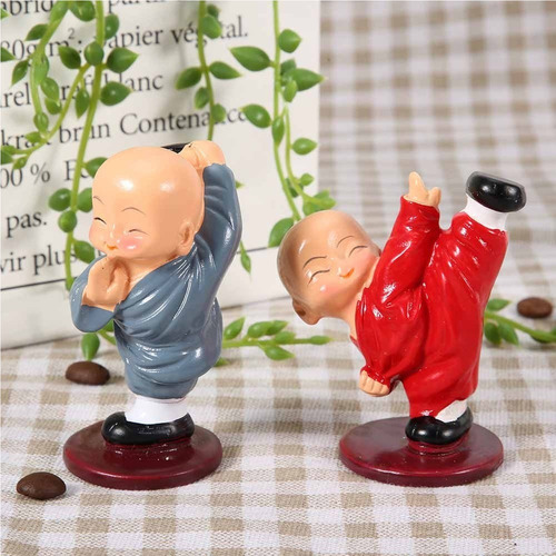 Figuras De Monjes Budistas Haciendo Kung-fu, 4 Piezas