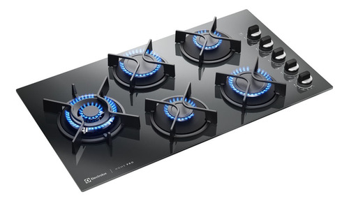 Cooktop 5 Bocas Gás Electrolux Espelhado Multichama (ke5hp) Cor Preto 127/220v