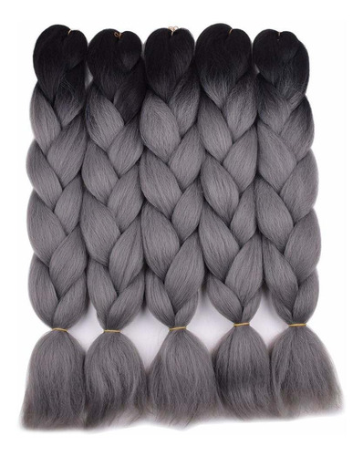 Ombre Trenzar Kanekalon 5pcs Pelo Oscuro Jumbo Extensiã...