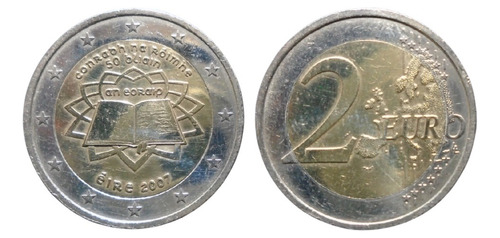 Irlanda 2 Euros 2007 Tratado De Roma Bimetálica