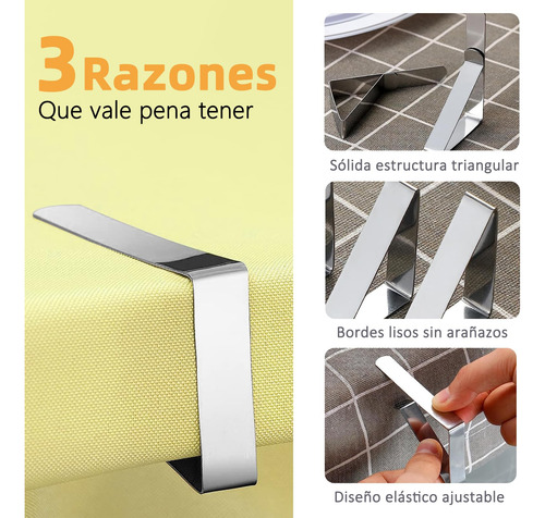 Clips Para Mantel Soporte De Acero Inoxidable Reutilizables