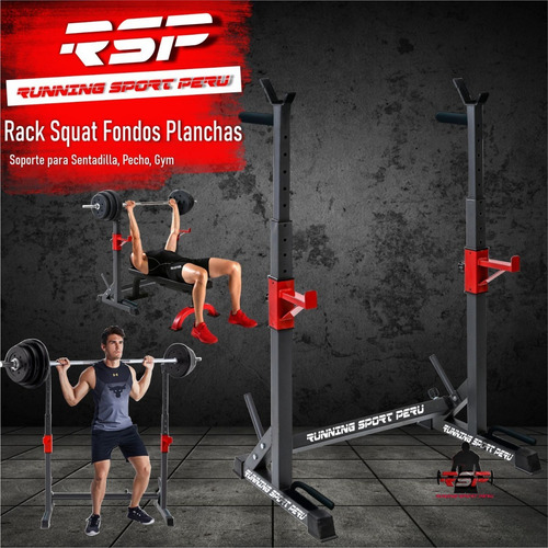 Imagen 8 de 8 de Rack Squat Premium Soporte Sentadilla - Fondos - Pecho Gym