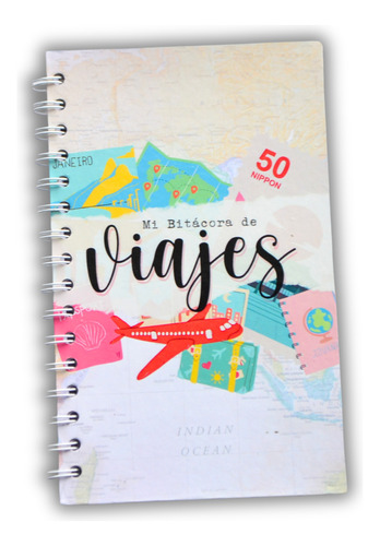 Bitácora De Viaje Rosada + Stickers Viajeros