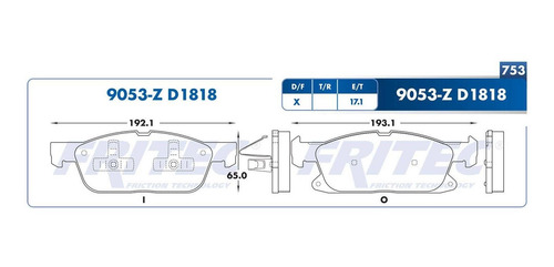 Balatas Delanteras Lincoln Mkx 3.7l 2016-2018 Fritec