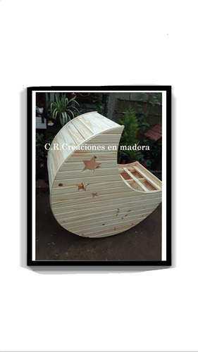 Cuna De Madera  Cuna De Bebe Con Forma De Luna Baul