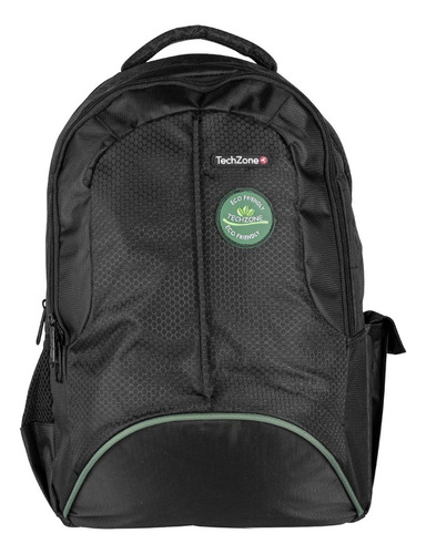 Backpack Portalaptop Techzone Mochila Eco Friendly Color Negro