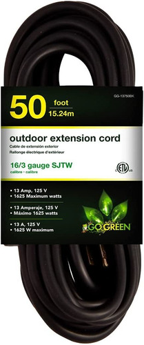 Energía Gogreen Gg13750bk 163 50 Sjtw Cable De Extensi...