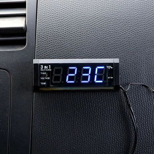 Reloj Auto 12v Brillo Automatico Con Voltimetro Termometro