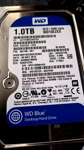 Disco Duro Interno Western Digital Wd Caviar Blue 3.5'', 1tb