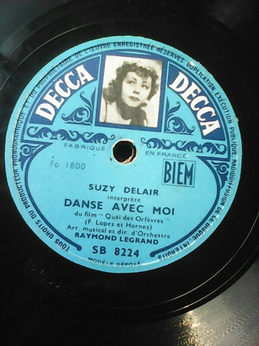 Disco Simple Para Vitrola / Suzy Delair / Decca 1947 Francia