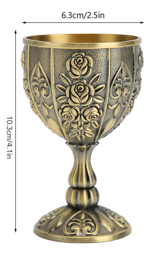 Copa De Vino Grabada En Relieve, Diseño De Flores Vintage De