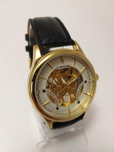 Relógio Automático Original Oferta Winner Luxo Couro E.19