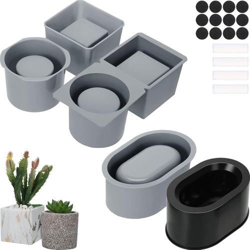 ''moldes De Silicona Para Macetas De Concreto Redondas Y Cua