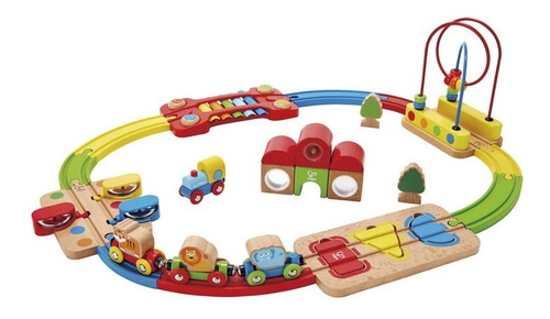 Hape Pista De Trenes Y Rompecabezas Arco Iris  