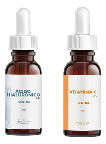 Kit C/ 2 Sérum: Ácido Hialurônico + Vitamina C - Skincare