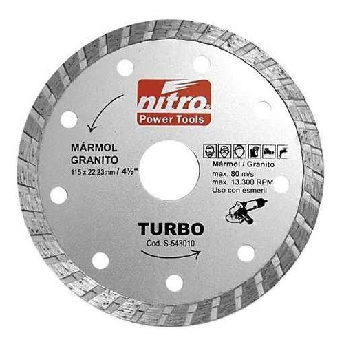 Disco Diamantado 4.1/2 Corte Turbo Marmol-granito Nitro 