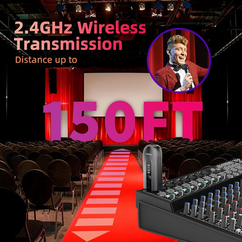 Kyxain Sistema De Micrófono Inalámbrico De 2,4 Ghz Adaptador