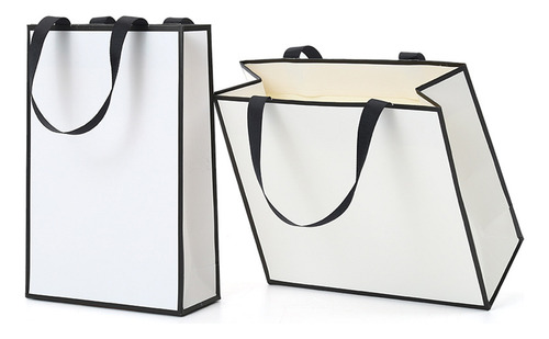 Bolsa De Papel Horizontal Blanca Para Regalo, Joyería, 4 Uni