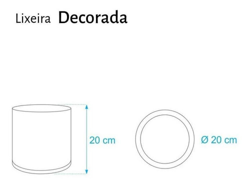 Lixeira Decorada Azul Com Borboleta 20 X 20cm