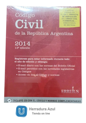 Código Civil Argentino 2014 - 13a Ed. Blanda Errius