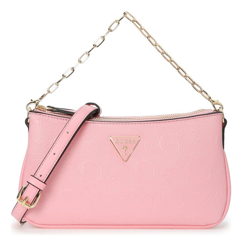 Bolsa Guess Factory Ag971770-poe Acabado De Los Herrajes Níquel Color Rosa Correa De Hombro Rosa Diseño De La Tela Lisa