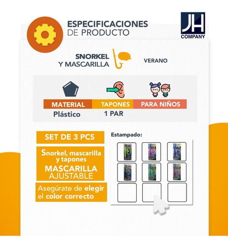 Imagen 7 de 9 de Set Snorkel Mascara + Tubo Respirador Buceo Infantil 10183