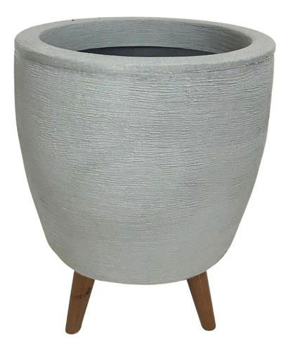 Alpe & Aritana vaso para plantas de chão com tripé de madeira 20cm cor cinza