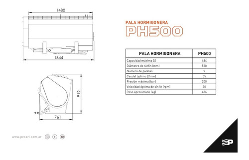 Implemento Pala Hormigonera Pecarí Para Minicargadoras