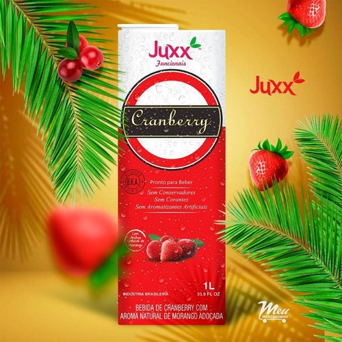Imagem 2 de 2 de 6x Suco Cranberry E Morango Juxx 1l