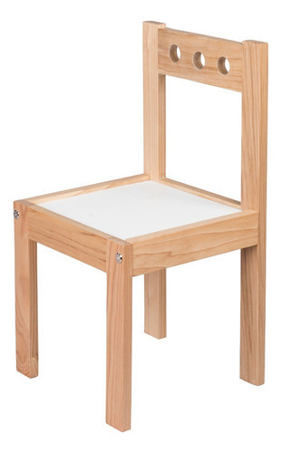 Silla De Madera Barnizada Para Niñas Y Niños Pequeños Color De La Estructura De La Silla Blanco