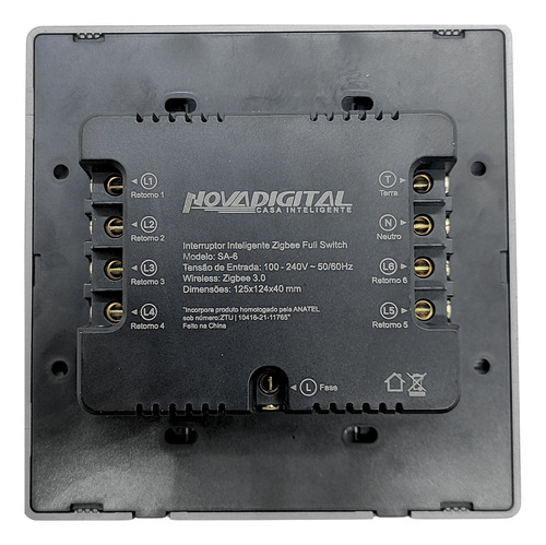 Interruptor Smart Zigbee 6 Canais Automação Residencial