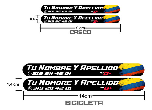 Calcomanías Para Bicicletas - Nombres Sticker Kit  - 